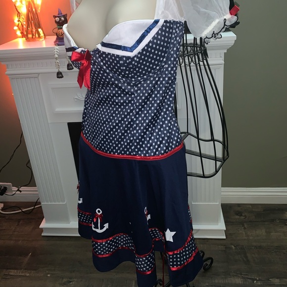 Pinup sexy Blue sailor costume. Xl - Picture 3 of 8